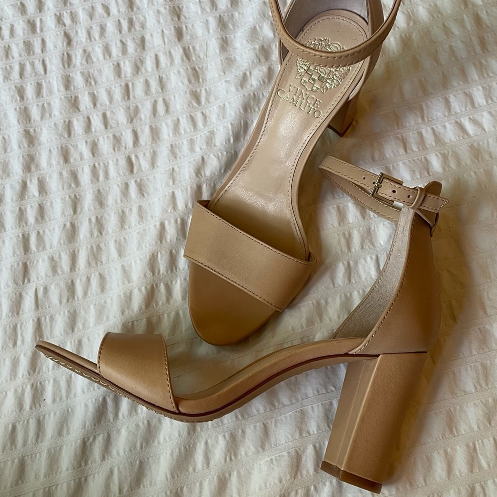 Vince Camuto Nude Corlina Ankle Strap Sandal